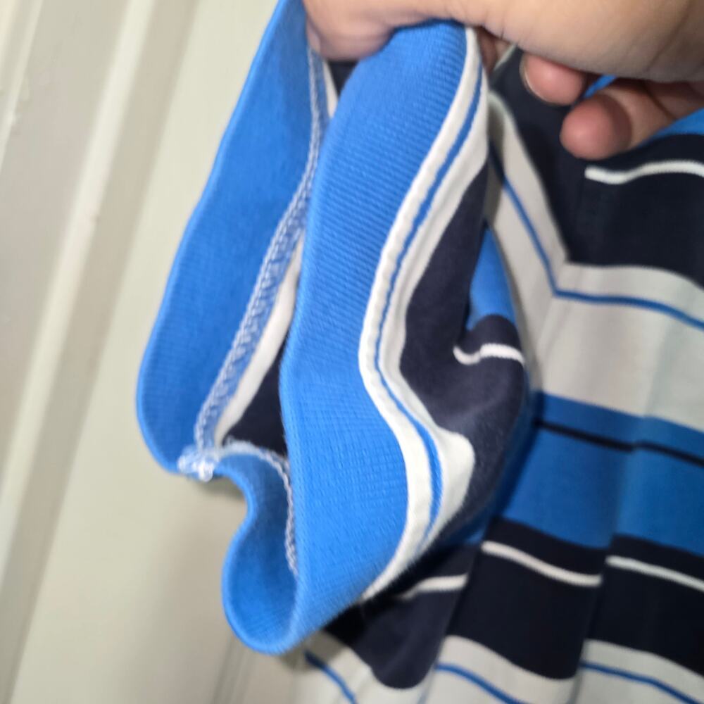 Tommy Hilfiger Striped Polo Shirt Large Blue White Classic Fit - Picture 8 of 11